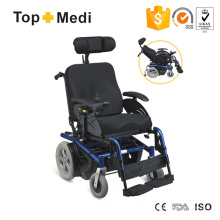 Cadeira de rodas elétrica de encosto alto com estrutura de cadeira de alumínio